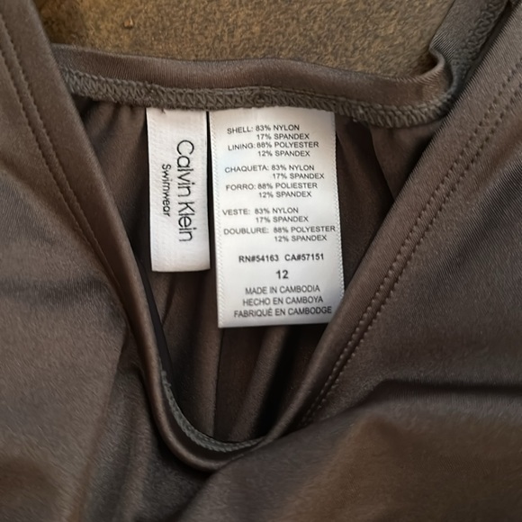 Brand New Calvin Klein Brown Swimsuit in size 12 - Picture 5 of 7